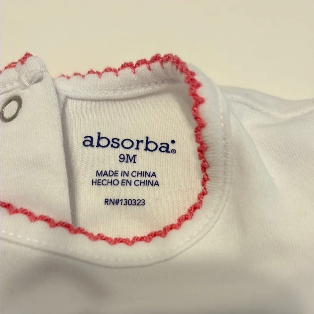 Absorba White Baby Dress with Pink Accents